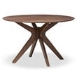 Baxton Studio Monte Round Wood Dining Table in Walnut Brown