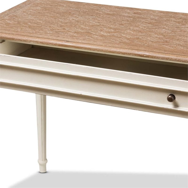 Baxton Studio Marquetterie Provincial Writing Desk in White