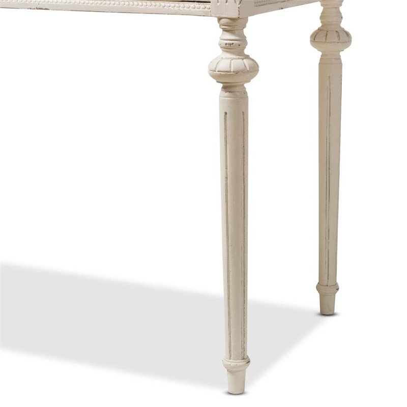 Baxton Studio Marquetterie Provincial Writing Desk in White