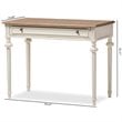 Baxton Studio Marquetterie Provincial Writing Desk in White