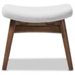 Baxton Studio Vera Upholstered Ottoman in Gray and Walnut Brown