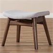 Baxton Studio Vera Upholstered Ottoman in Gray and Walnut Brown