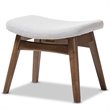 Baxton Studio Vera Upholstered Ottoman in Gray and Walnut Brown