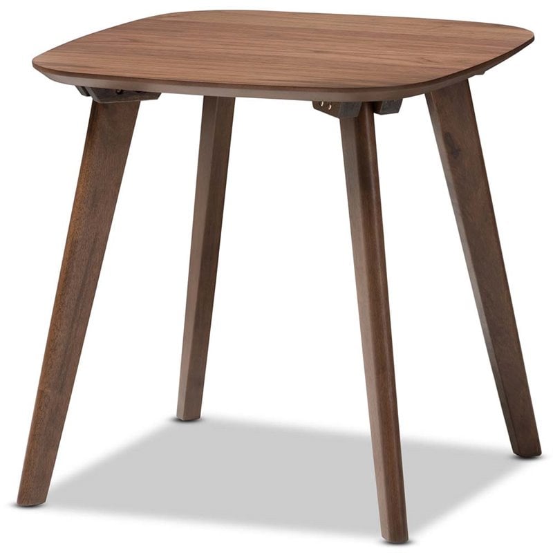 Baxton Studio Dahlia Wood End Table in Walnut Brown