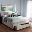 Baxton Studio Brandy Upholstered Queen Storage Platform Bed in Beige
