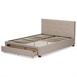 Baxton Studio Brandy Upholstered Queen Storage Platform Bed in Beige