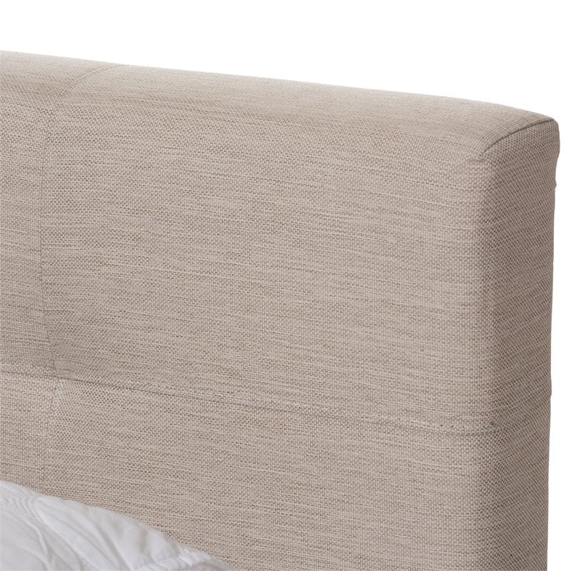 Baxton Studio Brandy Upholstered Queen Storage Platform Bed in Beige