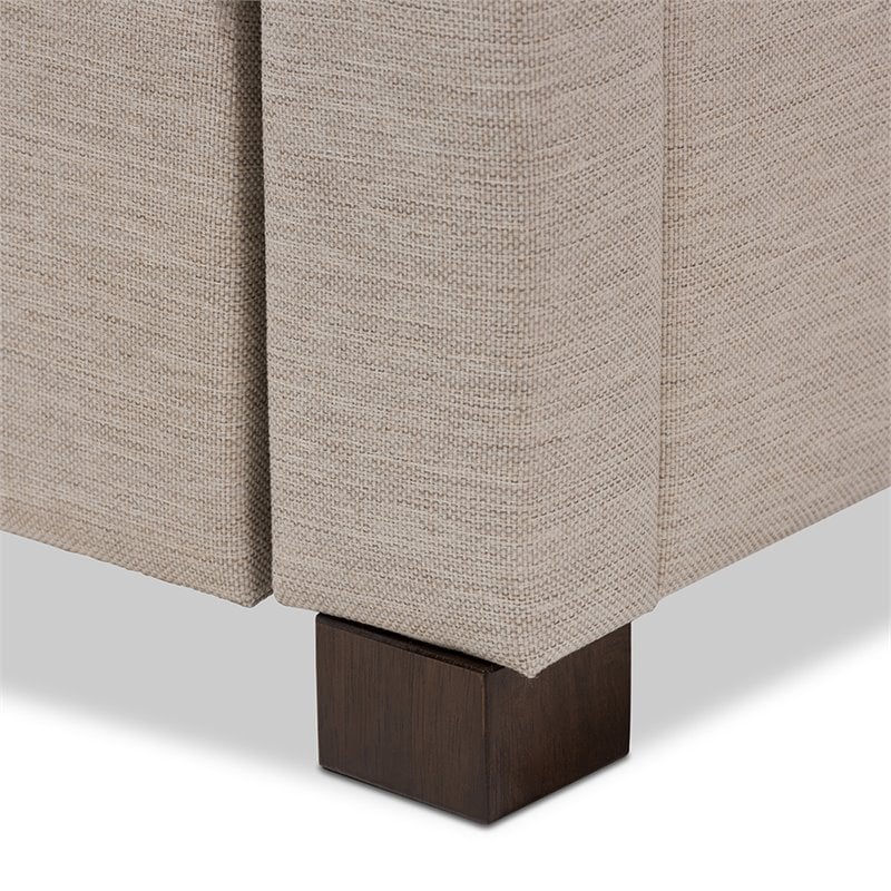 Baxton Studio Brandy Upholstered Queen Storage Platform Bed in Beige