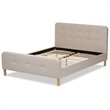Baxton Studio Samson Upholstered Full Platform Bed in Light Beige