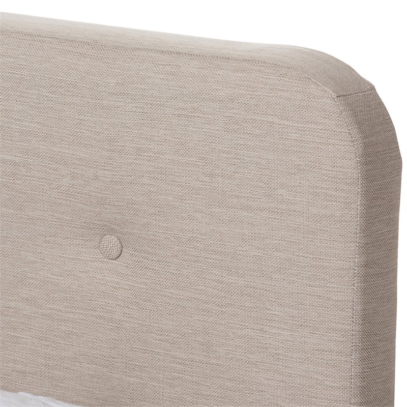 Baxton Studio Samson Upholstered Full Platform Bed in Light Beige