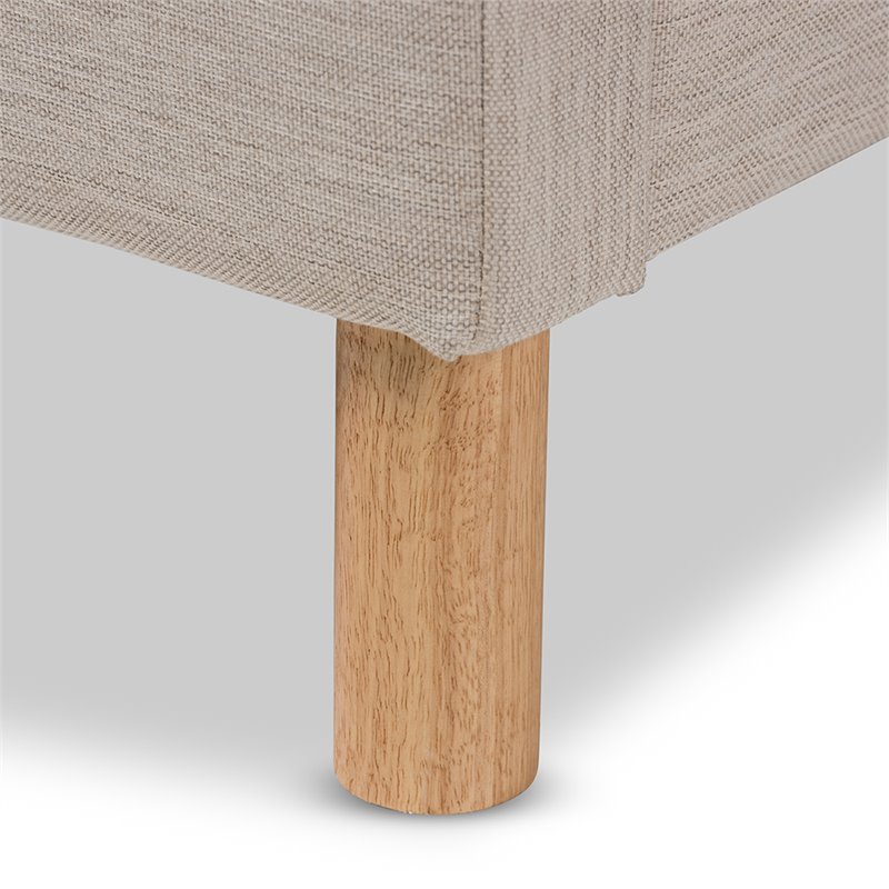 Baxton Studio Samson Upholstered Full Platform Bed in Light Beige