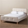 Baxton Studio Samson Upholstered Full Platform Bed in Light Beige