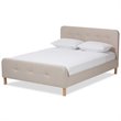 Baxton Studio Samson Upholstered Full Platform Bed in Light Beige