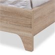 Baxton Studio Adelia Queen Platform Bed in Light Beige and Natural