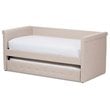 Baxton Studio Alena Fabric Daybed with Trundle in Light Beige