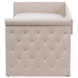 Baxton Studio Alena Fabric Daybed with Trundle in Light Beige