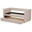 Baxton Studio Alena Fabric Daybed with Trundle in Light Beige