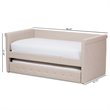 Baxton Studio Alena Fabric Daybed with Trundle in Light Beige