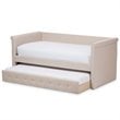 Baxton Studio Alena Fabric Daybed with Trundle in Light Beige