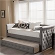 Baxton Studio Alena Fabric Daybed with Trundle in Light Gray