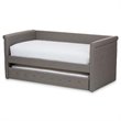 Baxton Studio Alena Fabric Daybed with Trundle in Light Gray