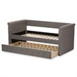 Baxton Studio Alena Fabric Daybed with Trundle in Light Gray
