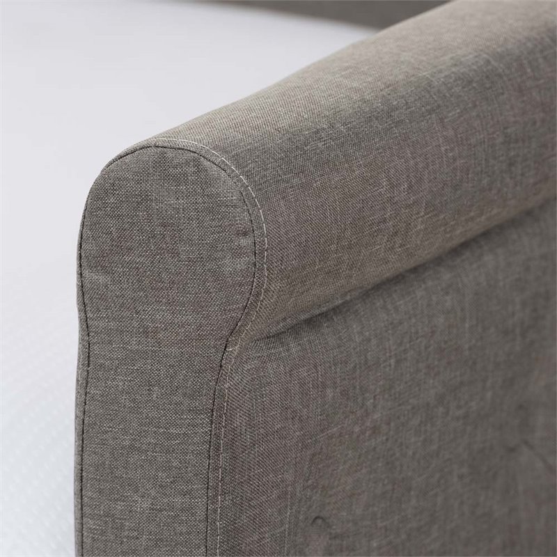 Baxton Studio Alena Fabric Daybed with Trundle in Light Gray