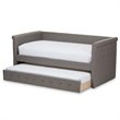 Baxton Studio Alena Fabric Daybed with Trundle in Light Gray