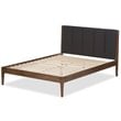 Baxton Studio Ember King Platform Bed in Gray and Walnut Brown