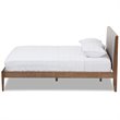 Baxton Studio Ember Queen Platform Bed in Light Gray and Walnut Brown