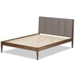 Baxton Studio Ember Queen Platform Bed in Light Gray and Walnut Brown