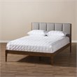 Baxton Studio Ember Queen Platform Bed in Light Gray and Walnut Brown