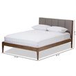 Baxton Studio Ember Queen Platform Bed in Light Gray and Walnut Brown