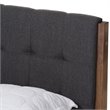 Baxton Studio Clifford Queen Platform Bed in Gray and Walnut Brown