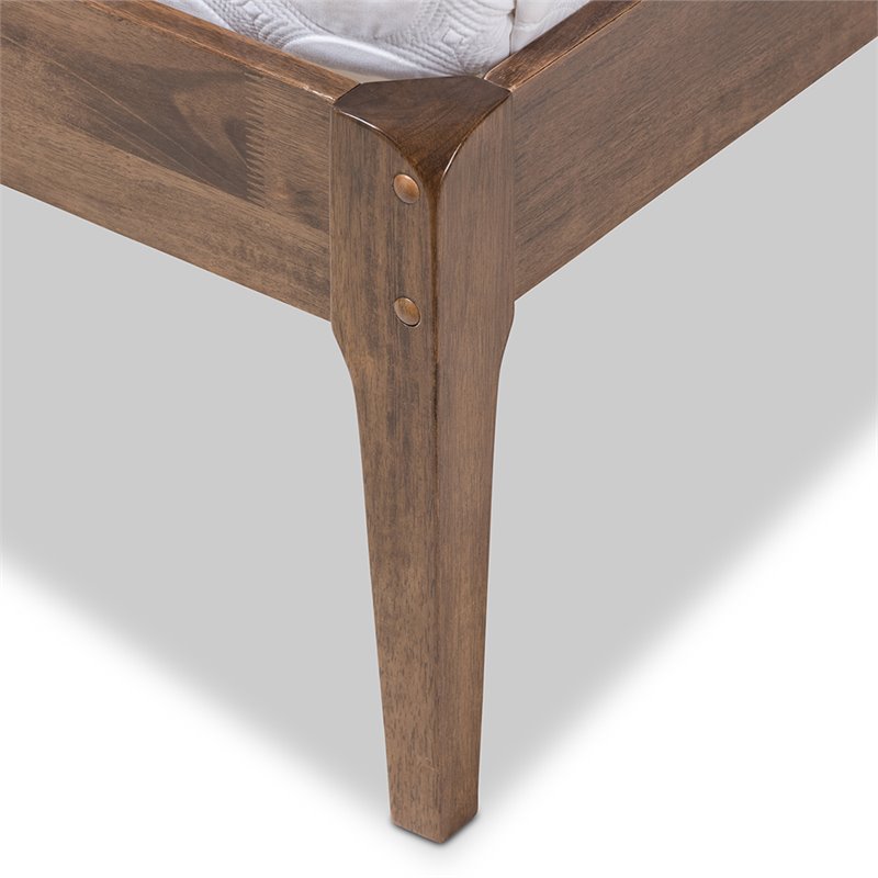 Baxton Studio Clifford Queen Platform Bed in Gray and Walnut Brown
