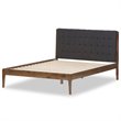 Baxton Studio Clifford King Platform Bed in Gray and Walnut Brown