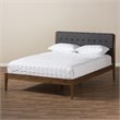 Baxton Studio Clifford King Platform Bed in Gray and Walnut Brown