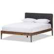 Baxton Studio Clifford King Platform Bed in Gray and Walnut Brown