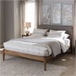 Baxton Studio Clifford Queen Platform Bed in Light Gray and Brown