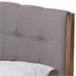 Baxton Studio Clifford Queen Platform Bed in Light Gray and Brown