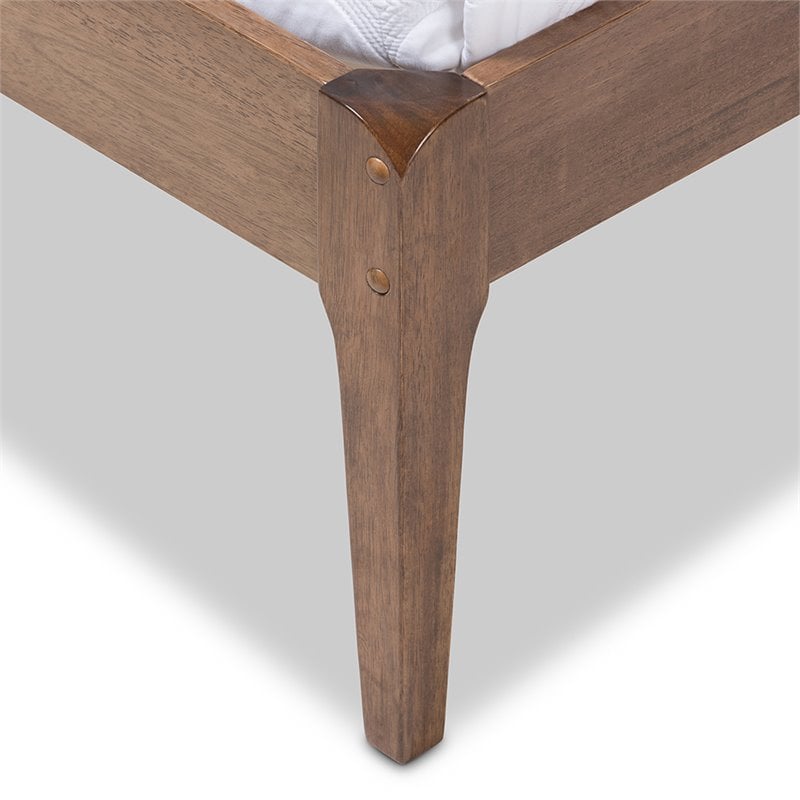 Baxton Studio Clifford Queen Platform Bed in Light Gray and Brown