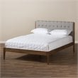 Baxton Studio Clifford Queen Platform Bed in Light Gray and Brown