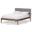 Baxton Studio Clifford Queen Platform Bed in Light Gray and Brown