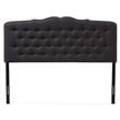Baxton Studio Lucy Fabric Tufted Queen Headboard in Dark Gray