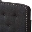 Baxton Studio Lucy Fabric Tufted King Headboard in Dark Gray