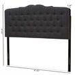 Baxton Studio Lucy Fabric Tufted King Headboard in Dark Gray