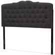 Baxton Studio Lucy Fabric Tufted King Headboard in Dark Gray