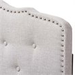 Baxton Studio Lucy Fabric Tufted Twin Headboard in Grayish Beige