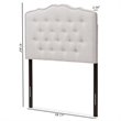 Baxton Studio Lucy Fabric Tufted Twin Headboard in Grayish Beige