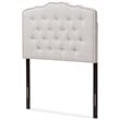 Baxton Studio Lucy Fabric Tufted Twin Headboard in Grayish Beige